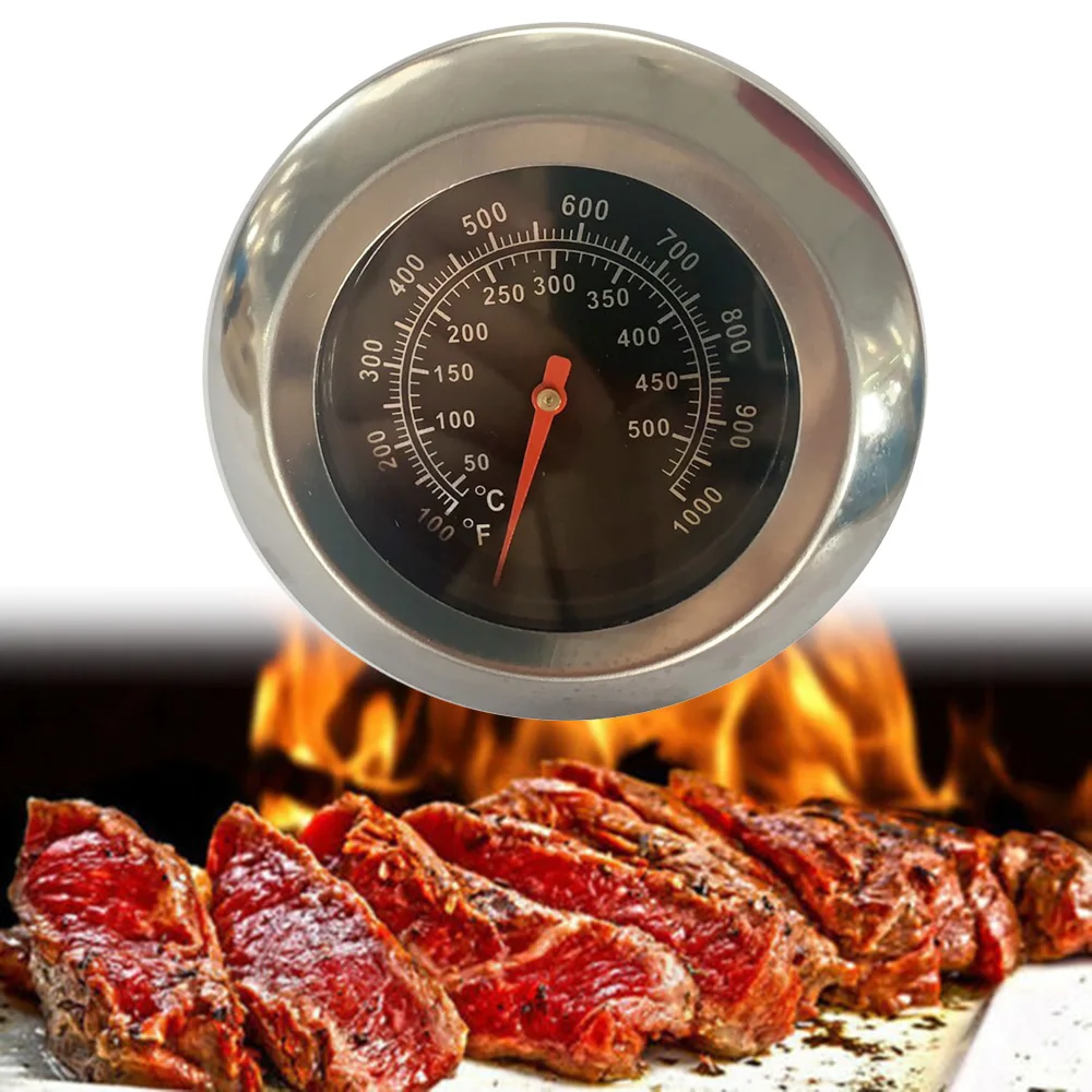 

100-1000 BBQ Smoker Grill Thermometer Outdoor Cook Barbecue Temperature Gauge 304 Stainless Housing And Stem In Stock