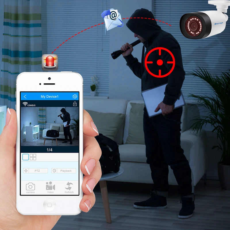 Система видеонаблюдения Techage H.265 8 каналов 5 МП 4 3 Мп 1080P PoE NVR для IP-камеры