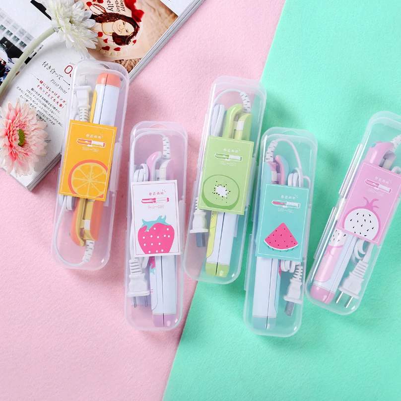 

220V Electric Hair straightener Mini hair curling irons Travel hair tools Cute Candy Color Flat Iron drop shipping