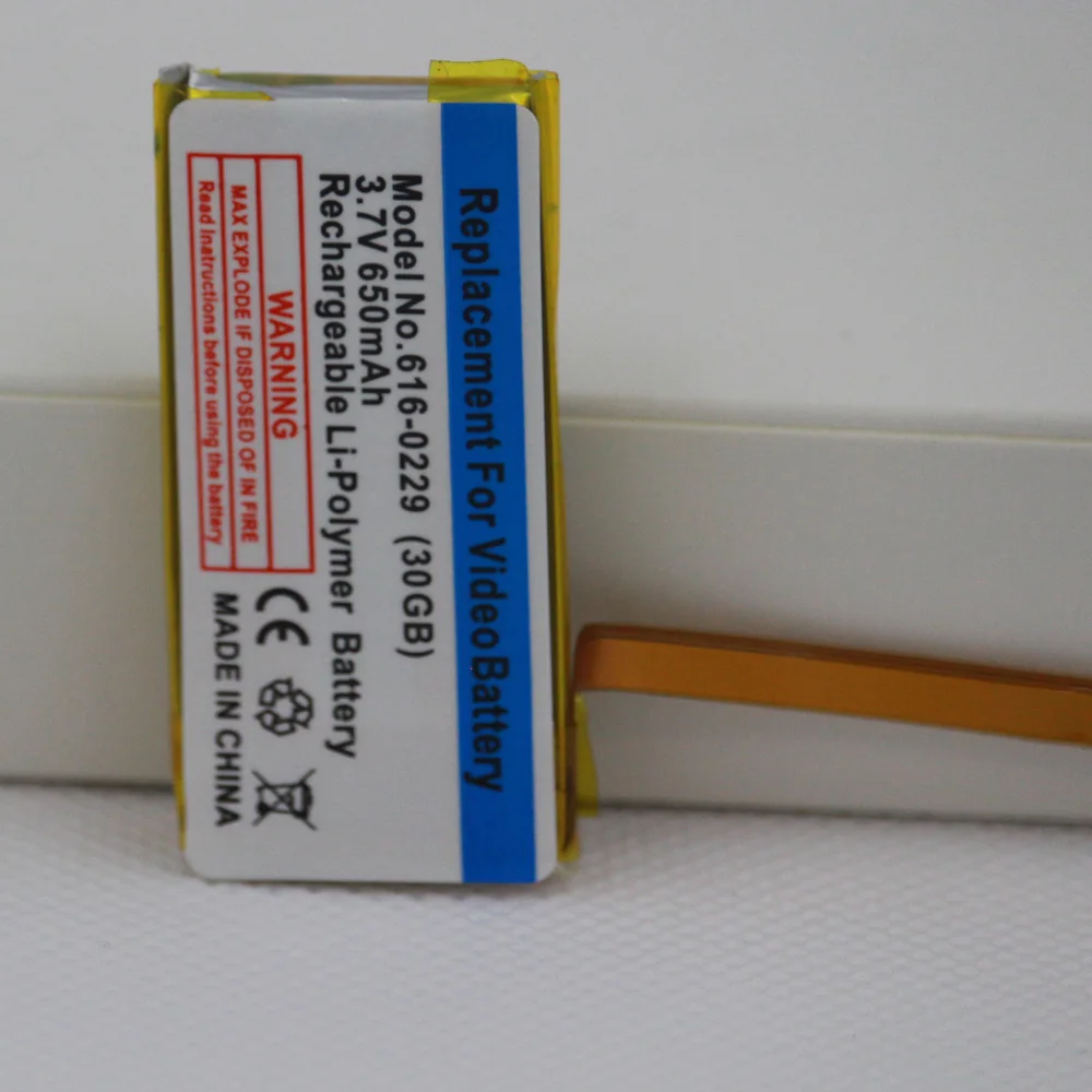 Аккумулятор A1036 A1136 аккумулятор 650 мАч 616-0229 для Apple iPod G5 Classic 6-го 7-го видео 30 ГБ 120 160