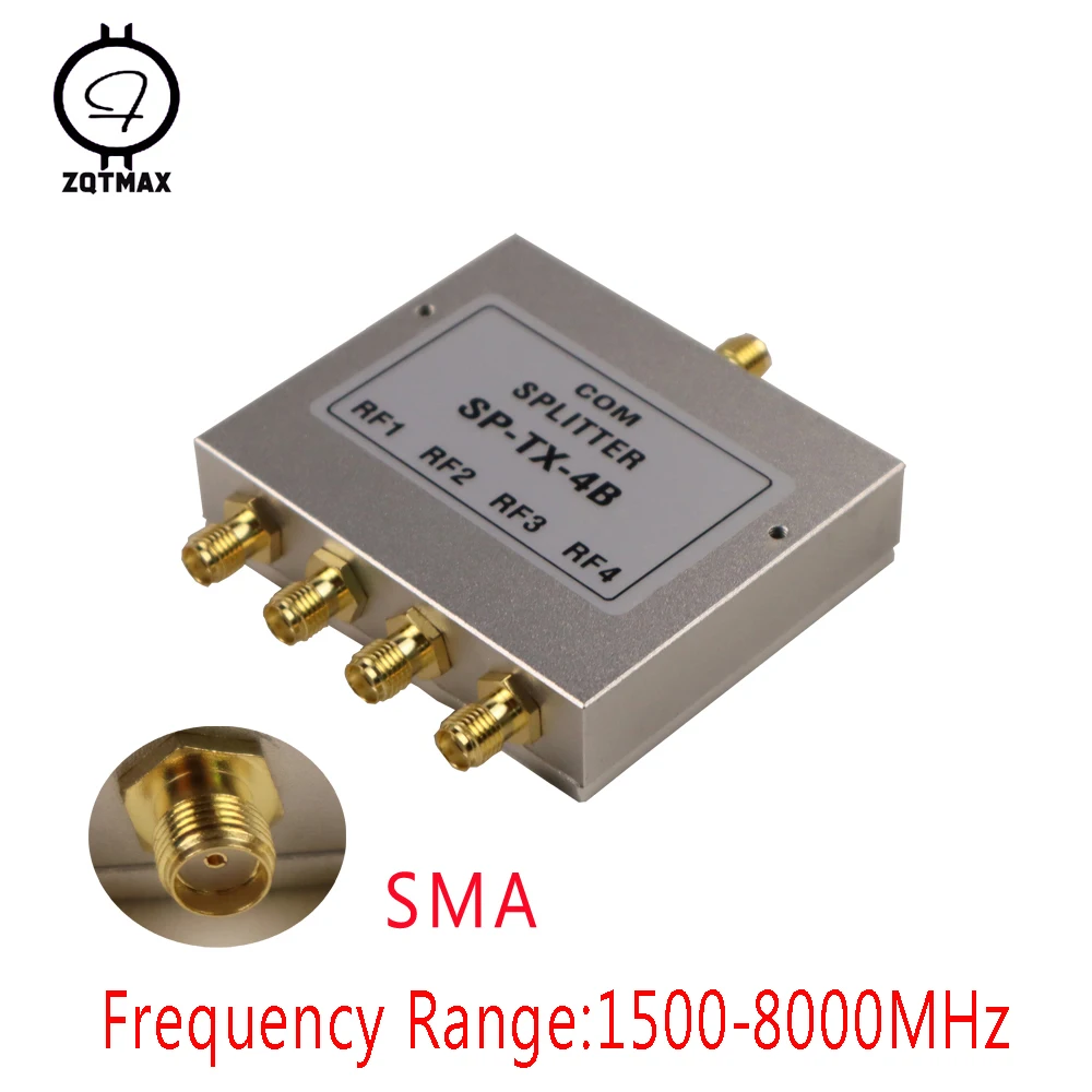 Сплиттер мощности ZQTMAX 1500 МГц-8000 МГц SMA 1 5-8 ГГц делитель 4-полосный гнездовой разъем