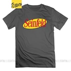 Футболка с логотипом Seinfeld, смешные футболки с коротким рукавом, модель 4XL, футболки из чистого хлопка, топы для мужчин, футболки с круглым вырезом
