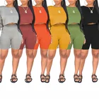 Комплект Спортивный женский из 2 предметов, хлопковый, серый, черный, желтый, 6 цветов