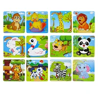 9 piece wood jigsaw puzzles kids learning educational puzzle toys wooden children cartoon animal jigsaw toy for children gift