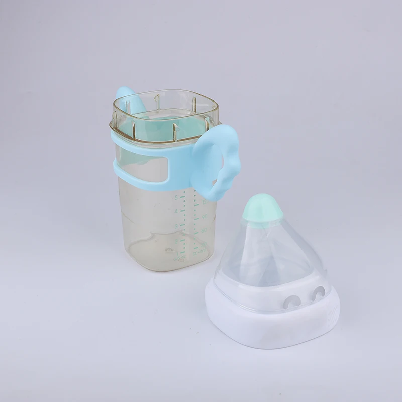 ins new Singapore hegen baby bottle with silicone handle 150ml and 240ml safe and harmless ppsu square feeding bottle enlarge