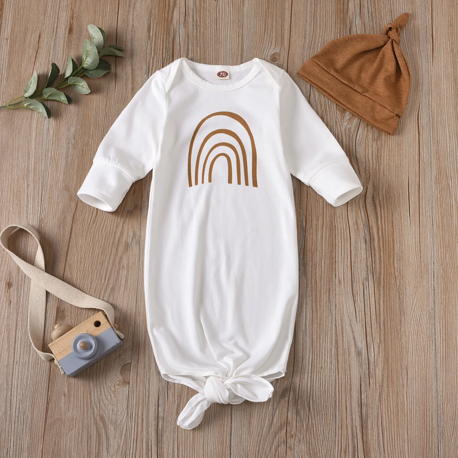 

Baby Patterned Sleepsack Hat Cap Set Folding Cuff Newborn Blanket Soft Cotton Swaddle Wrap Cute Fishtail Sleeping Bag Blanket A5
