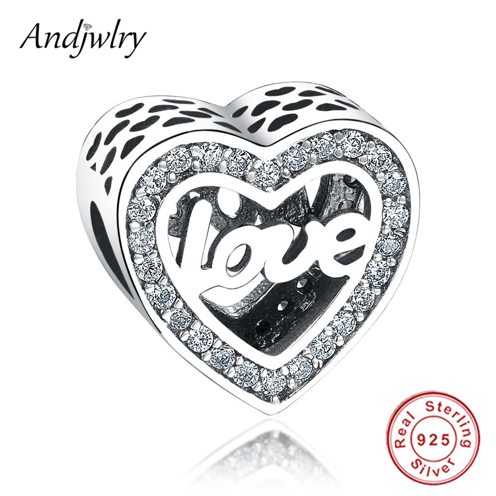 

Authentic 925 Sliver Love Hearts With CZ Charms Fit Original Pandora Charms Bracelet 925 Silver DIY Jewelry Women Berloque Gift