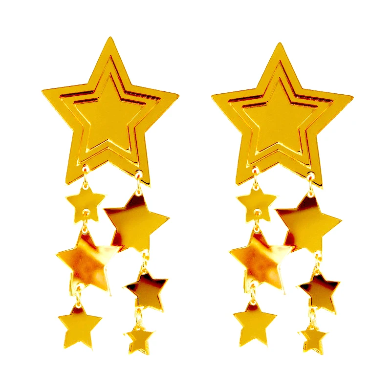 Лидер продаж Модные Акриловые серьги подвески с золотыми звездами модные