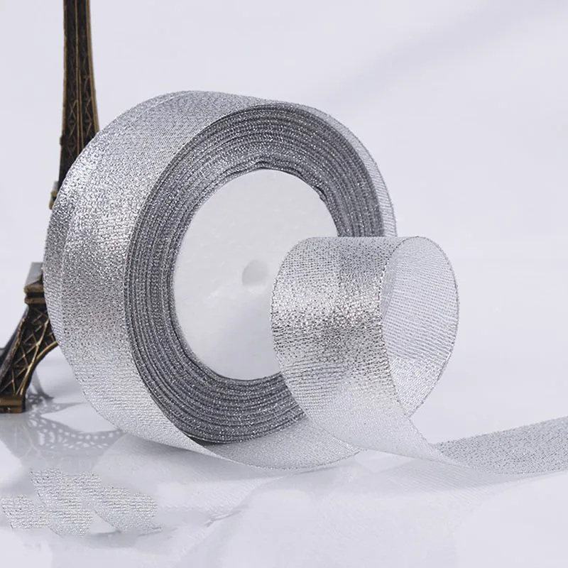 25 ярдов блестящая металлическая лента для свадебной вечеринки Рождественское