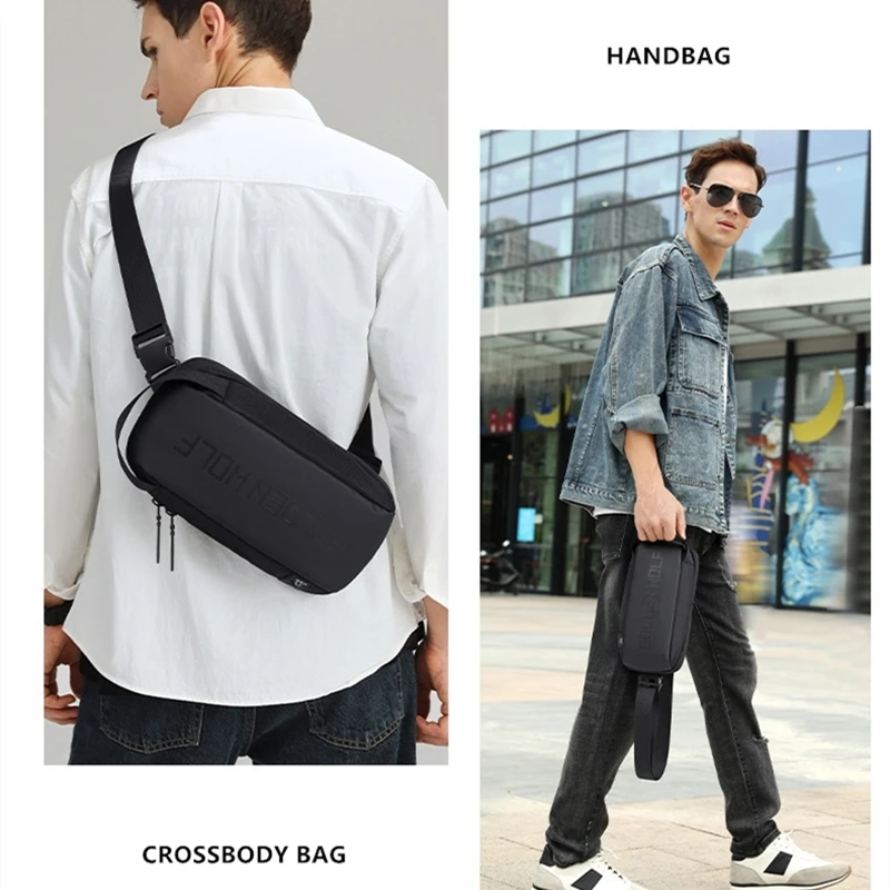 

Brand New Chest Bags Men Right Left Casual Design Black Top Quality Messenger Strong Fabric Bag Stylish Multifunction Brief 2021