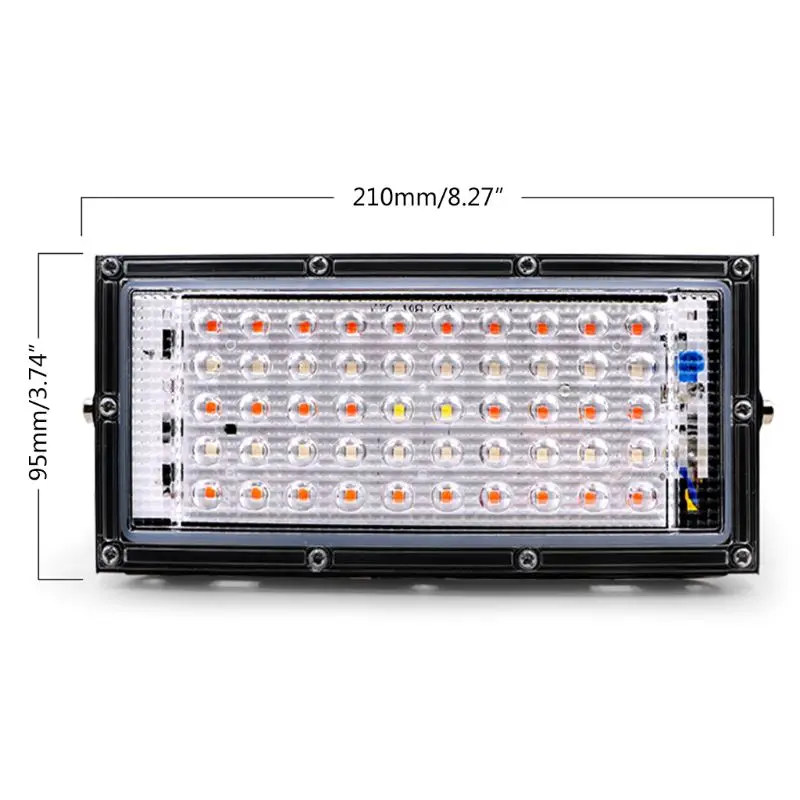 

AC 175-265V plant growth lamp 50W LED plant floodlight with EU plug greenhouse plant hydroponic plant spotlight