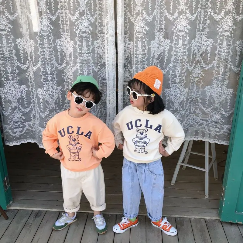 Новинка 2020 года весенние детские флисовые толстовки с принтом в Корейском стиле