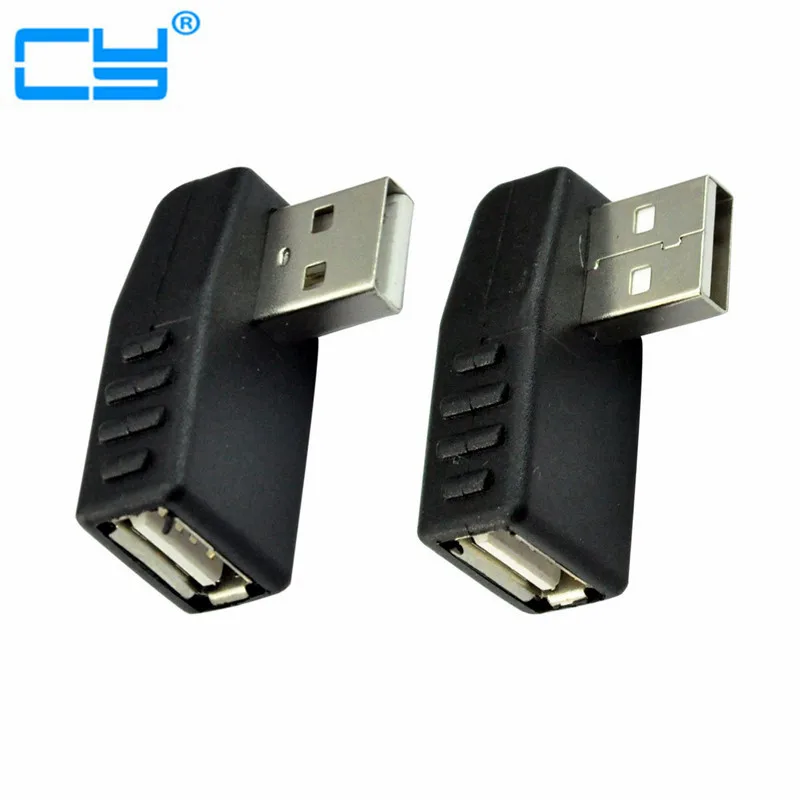 

1 пара левый + правый угловой адаптер разъема USB 2,0 A M/F штекер-гнездо под углом 90 градусов