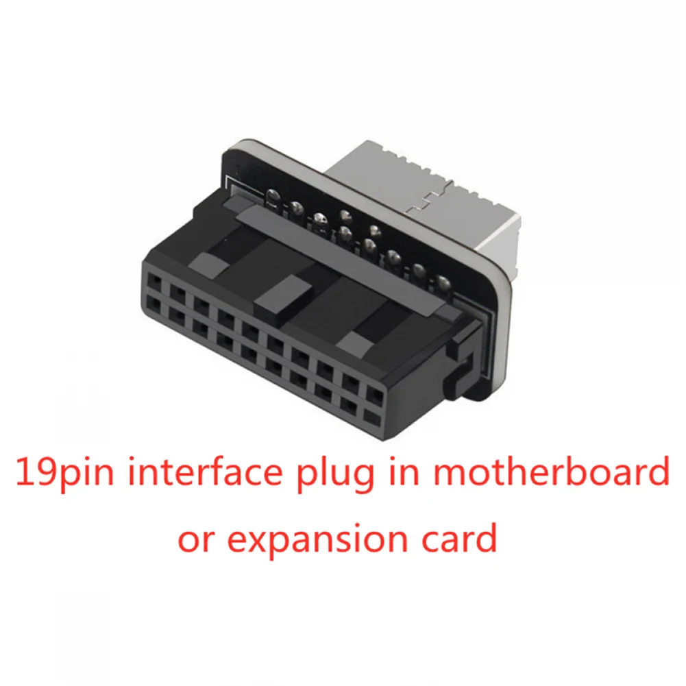 

Внутренний разъем USB3.0 19P/20P к TYPE-E 90-градусный преобразователь адаптера шасси с передним разъемом типа C для компьютерной материнской платы