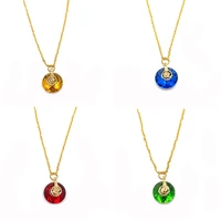 natural stone crystal necklace pendant metal chain ball colorful crystal jewelry diy handmade accessories wholesale 1pcs
