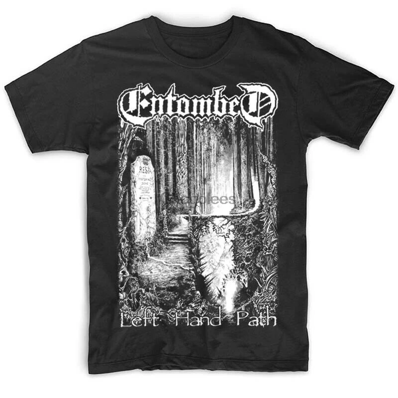 Entombed-футболка для левой руки черный Экстремальный металлический ремешок |