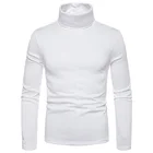 Мужской осенний пуловер с круглым вырезом 2021, Однотонный свитер, тонкая стрейчевая тонкая футболка, Топы, одежда MY235