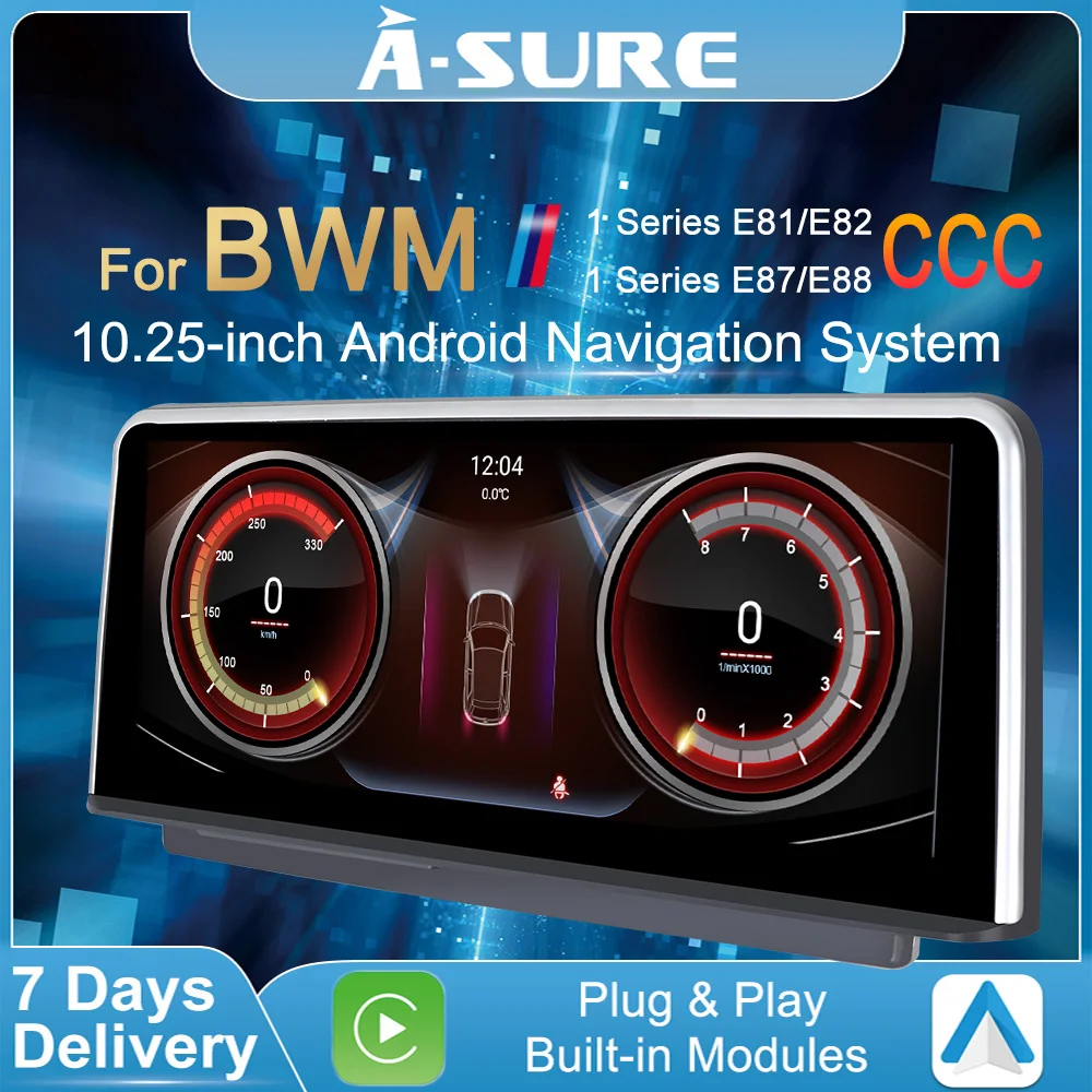 

Автомобильный радиоприемник A-Sure, Восьмиядерный процессор Qualcomm 64Bit, Android 10, 4 Гб + 64 ГБ, CarPlay, 4G, LTE, SIM, Wi-Fi, GPS-навигация для BMW E63, E60, E90, CCC