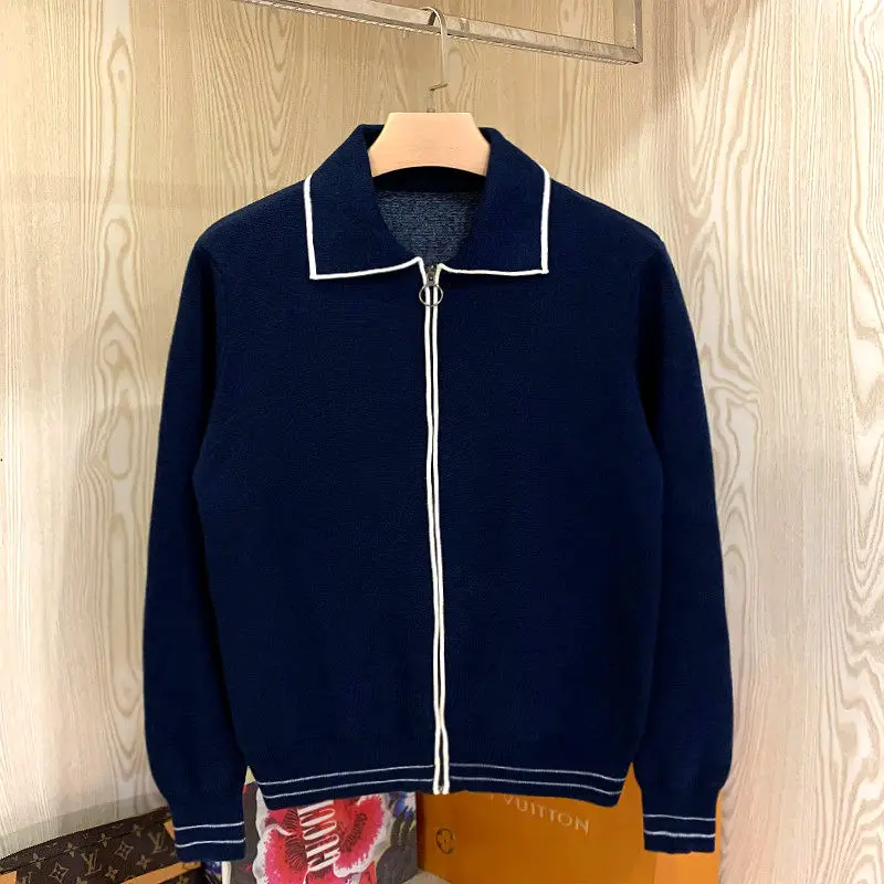 

Italian Elegant Luxury Knitted Cardigan 2021 Winter High-End Fashion Special Woven Lapel Sweater Coat for Men