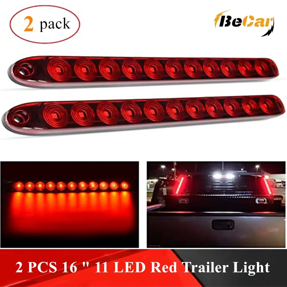 16-дюймовая 11 светодиодсветильник красная световая панель прицепа для