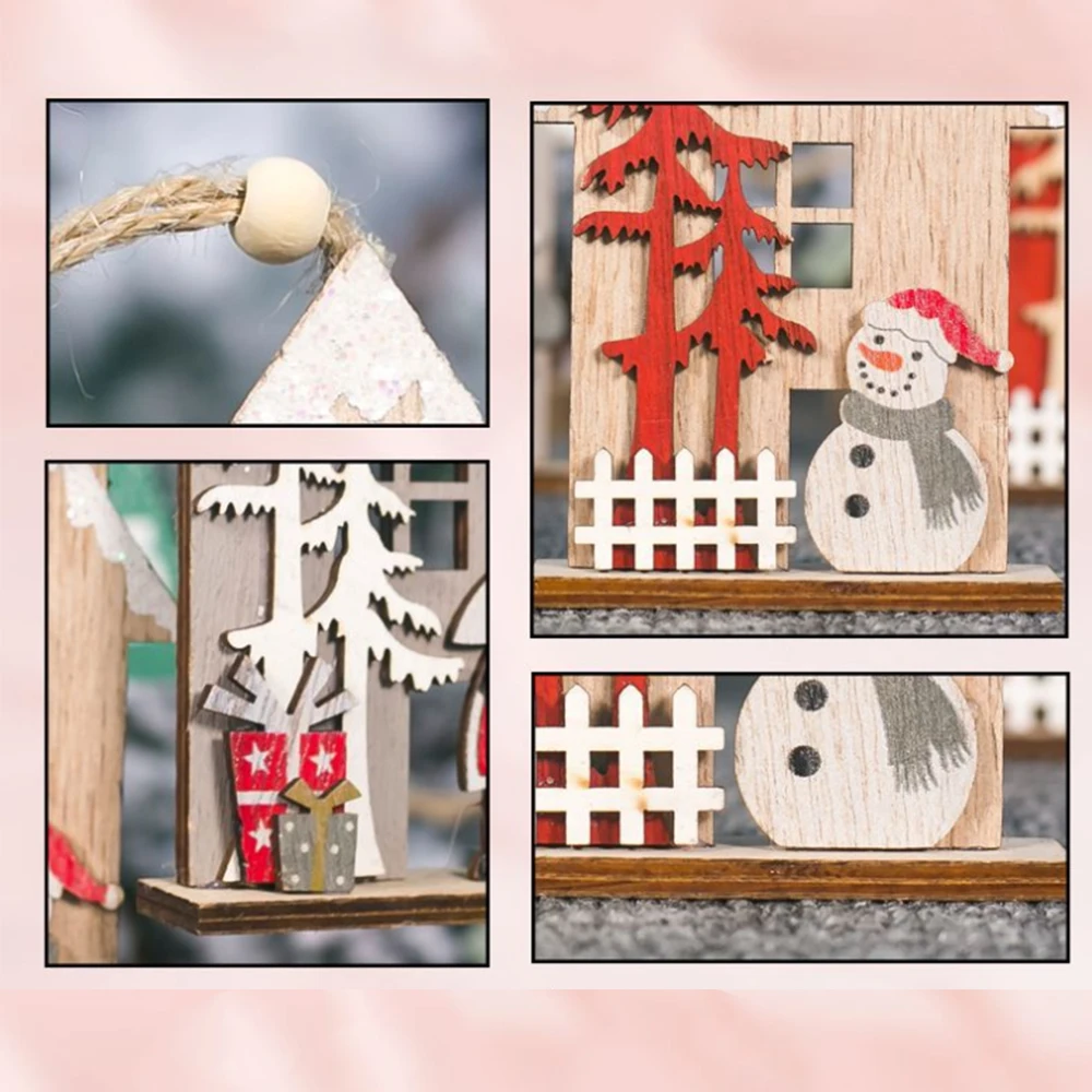 2020 милый Рождественский деревянный дом олень украшения для рождественской елки