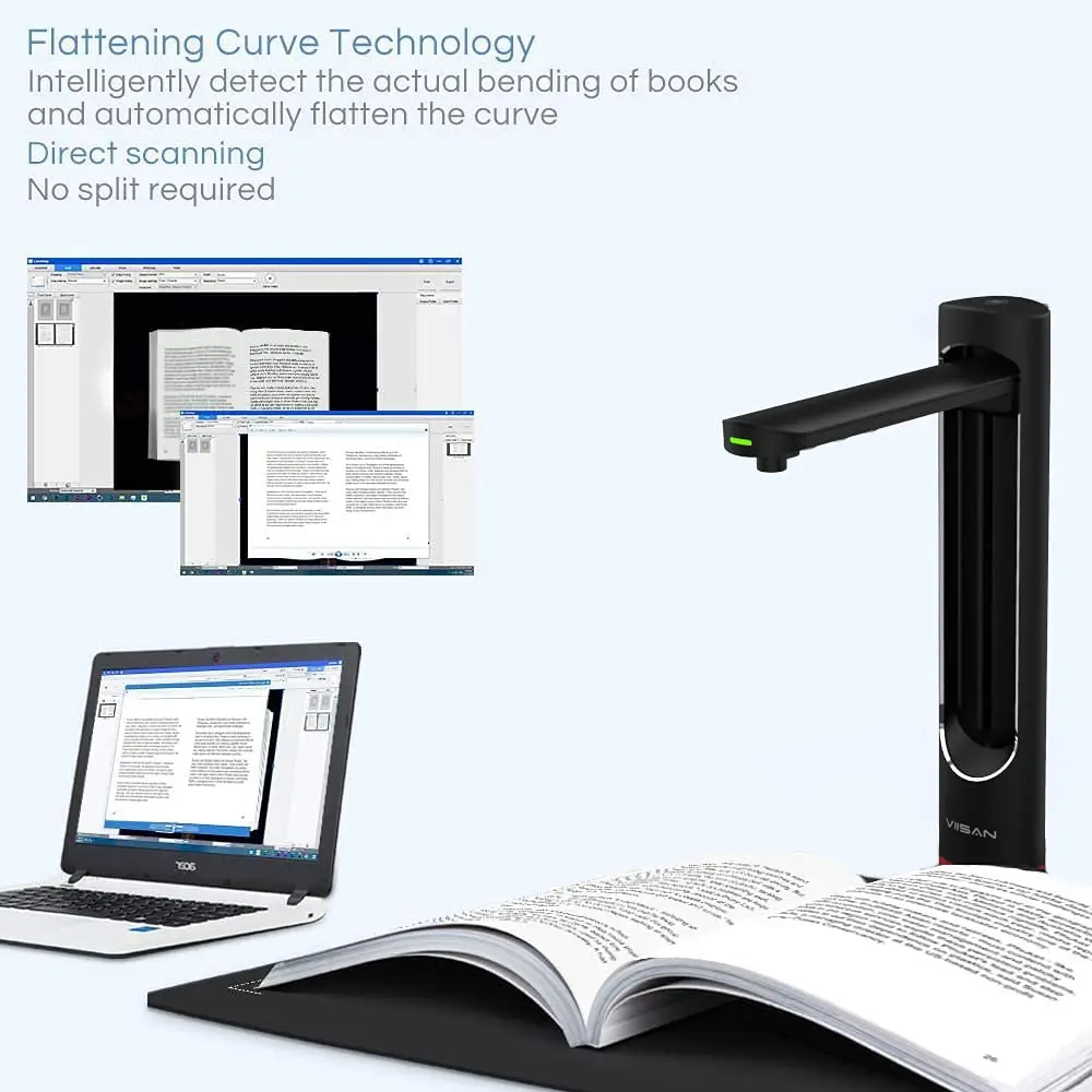 VIISAN K21 A3/A4 Book Document Fixed Mount Scanner High Definition 23MP with Auto-Flatten Multi-Language | Компьютеры и офис