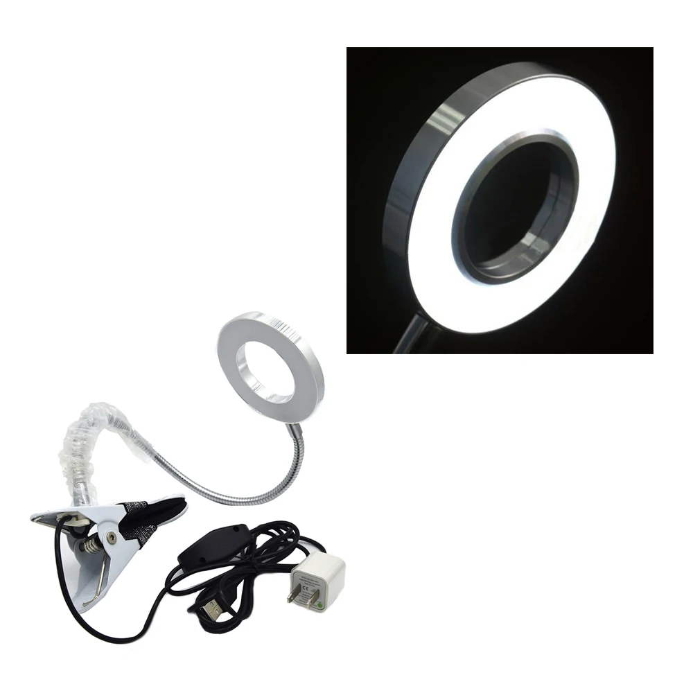 Настольная лампа с зажимом на 360 градусов Регулируемый USB светильник холодного