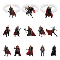 disney marvel avengers figure thor and hammer round ring white ring resin acrylic ring boys men temperament fashion ring xds508