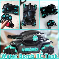 water bomb rc tank w light music shoots toys for boys 2 4 g tracked vehicle remote control war tanks tanques de radiocontrol