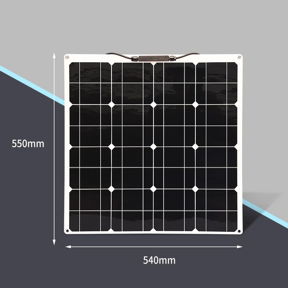 Online Panel Surya 12V 50W 100W Kit Pengisi Daya Baterai Surya Fleksibel Sistem Rumah Fotovoltaik Untuk Mobil Perahu Van Memancing Berkemah Perjalanan PV