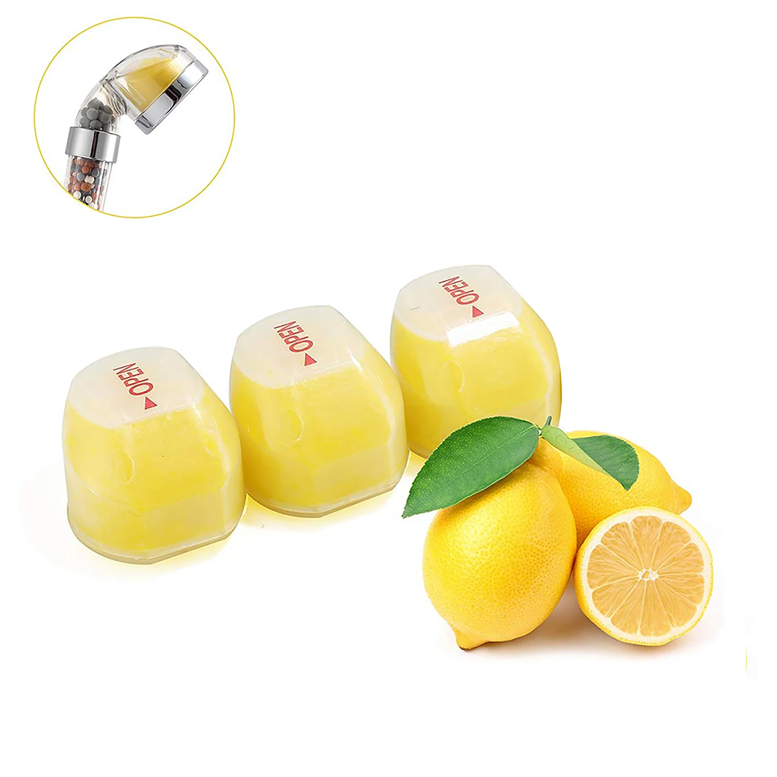

3 Pcs Lemon Balms Replacement Filters Refills Set For Vitamin C Head Water-Saving High Pressure Shower Nozzle Handheld Shower