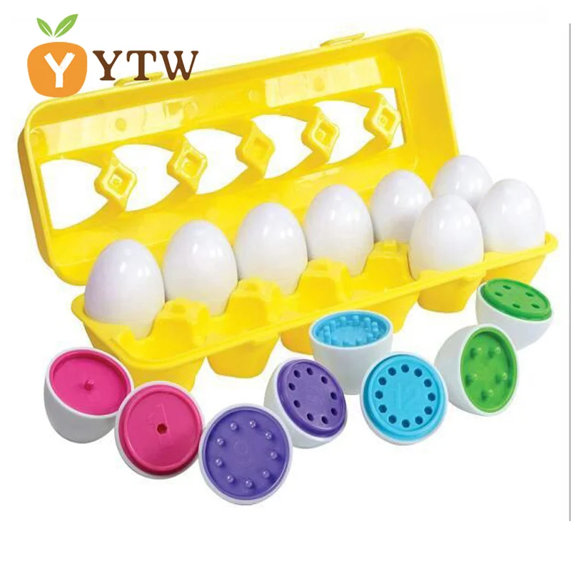 

12pcs Montessori Educational Early Learning Puzzle Match Shape Math Alphabet Game Baby Smart Plastic Material Eggs Toys For Kid