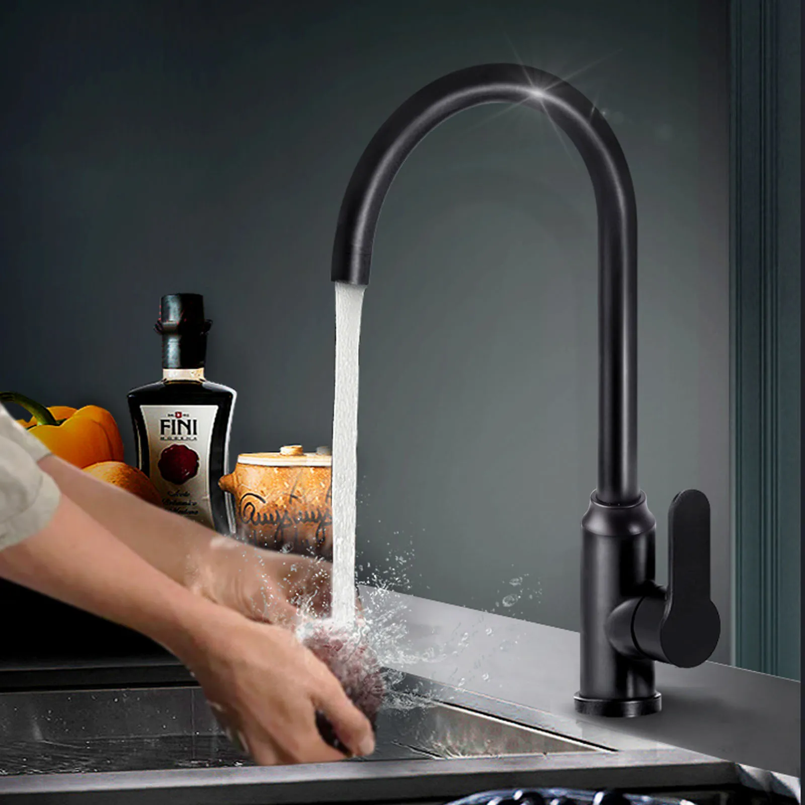 Dévier De Salle De Bain Noir / Argent Cuisine Tirez