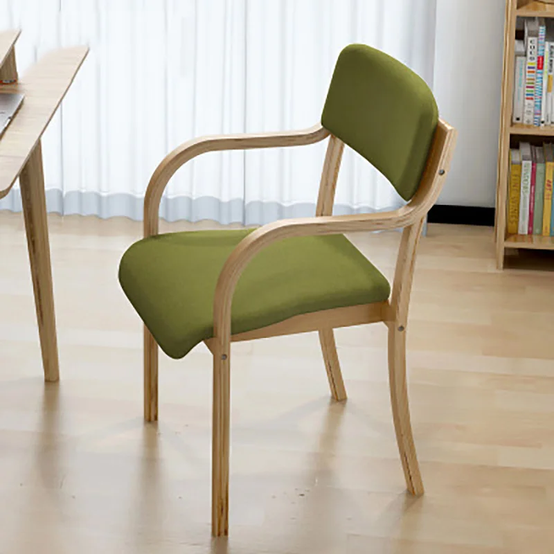 Стул компьютерный из массива дерева с изогнутой деревянной спинкой|Стулья для