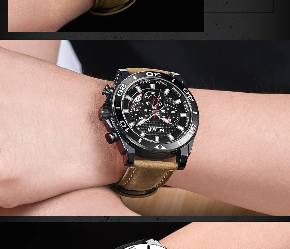 Relojes MEGIR часы мужские модные спортивные кварцевые мужские часы, наручные часы лучший бренд класса люкс водонепроницаемые часы Relogio Masculino