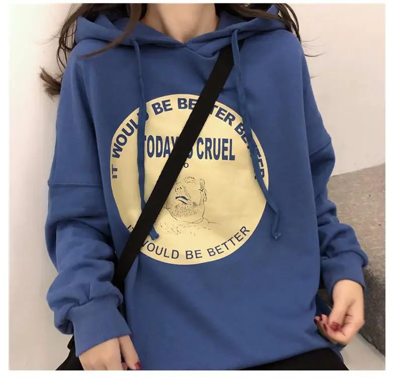 Oversized Pocket Sweatshirts Harajuku Hoodies Boy friend style Casual Style Pullovers Women sweetshirts
