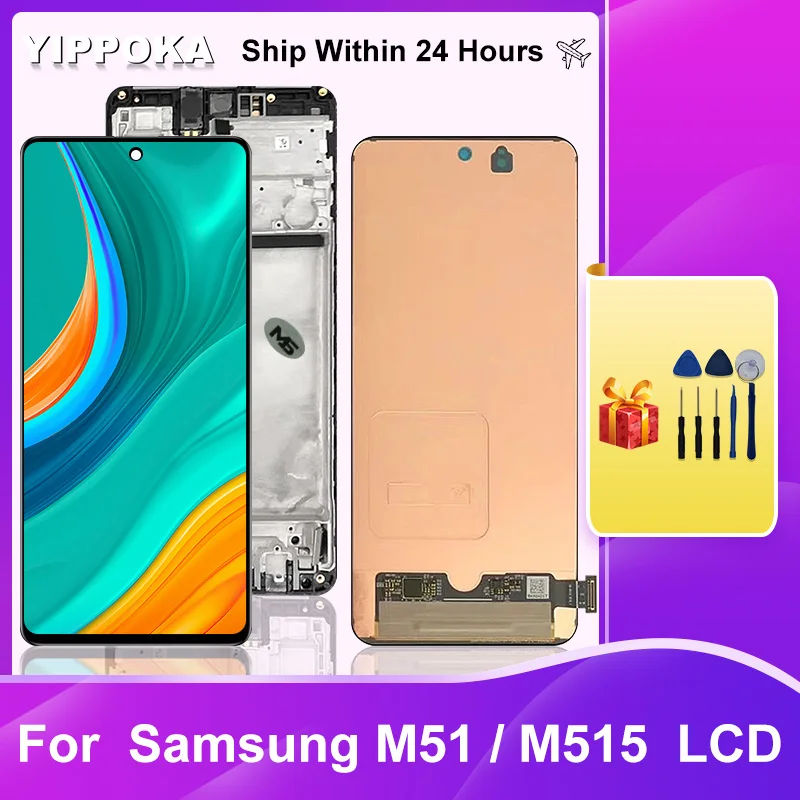 

6.7'' Original For Samsung Galaxy M51 LCD M515 Display Touch Screen Digitizer For Samsung SM-M515F/DSN LCD Replacement Parts