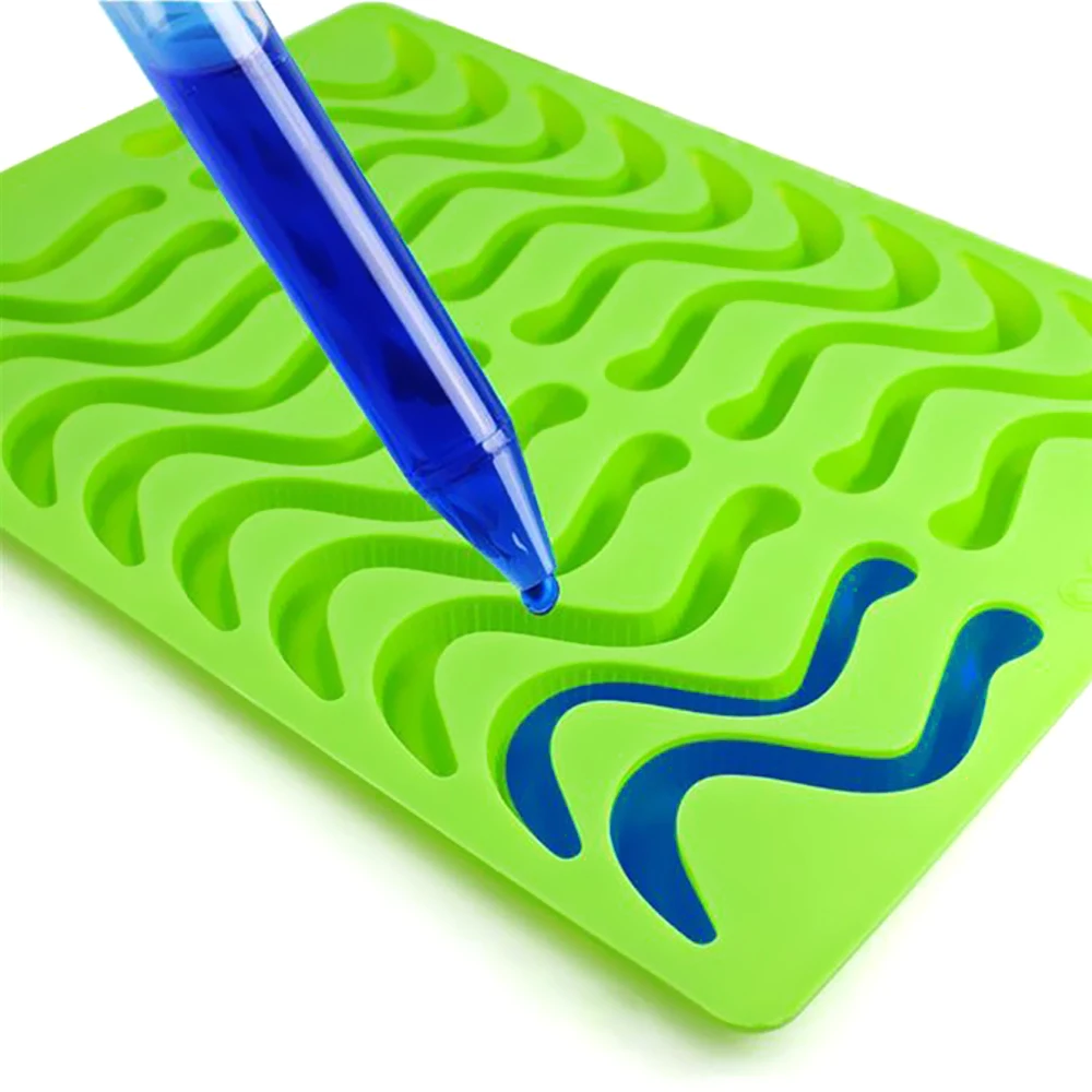 

20 Cavity Chocolate Mold Silicone Gummy Snake Worms Sugar Candy Jelly Molds Ice Tube Tray Mold Cake Decorating Tools