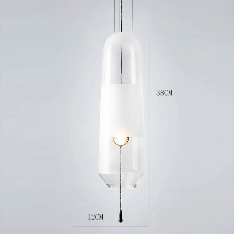 

Nordic simple Smoke gray Pendent lamp restaurant glass designer sofa bedroom bedside lamp creative bar milk tea shop Chandelier