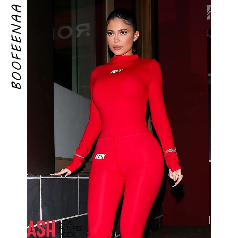 BOOFEENAA Модный комплект из 2 предметов боди с длинными рукавами и штаны костюмы