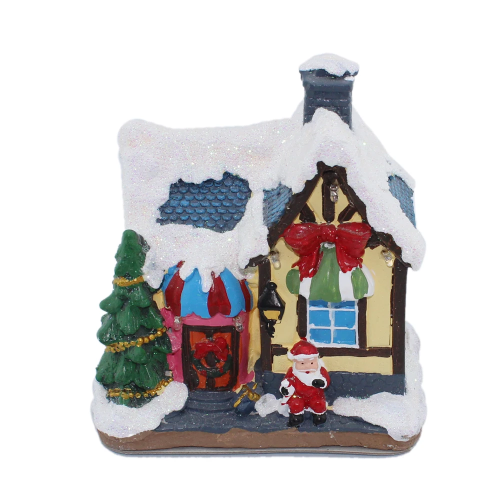 Веселые рождественские загородные домики RGB светодиодный освещенные Скульптура