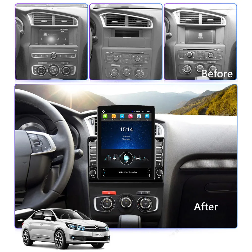 Для Citroen C4 C4L 2013 2017 Авторадио 2 Din Android автомобильный Радио мультимедийный плеер 9 7