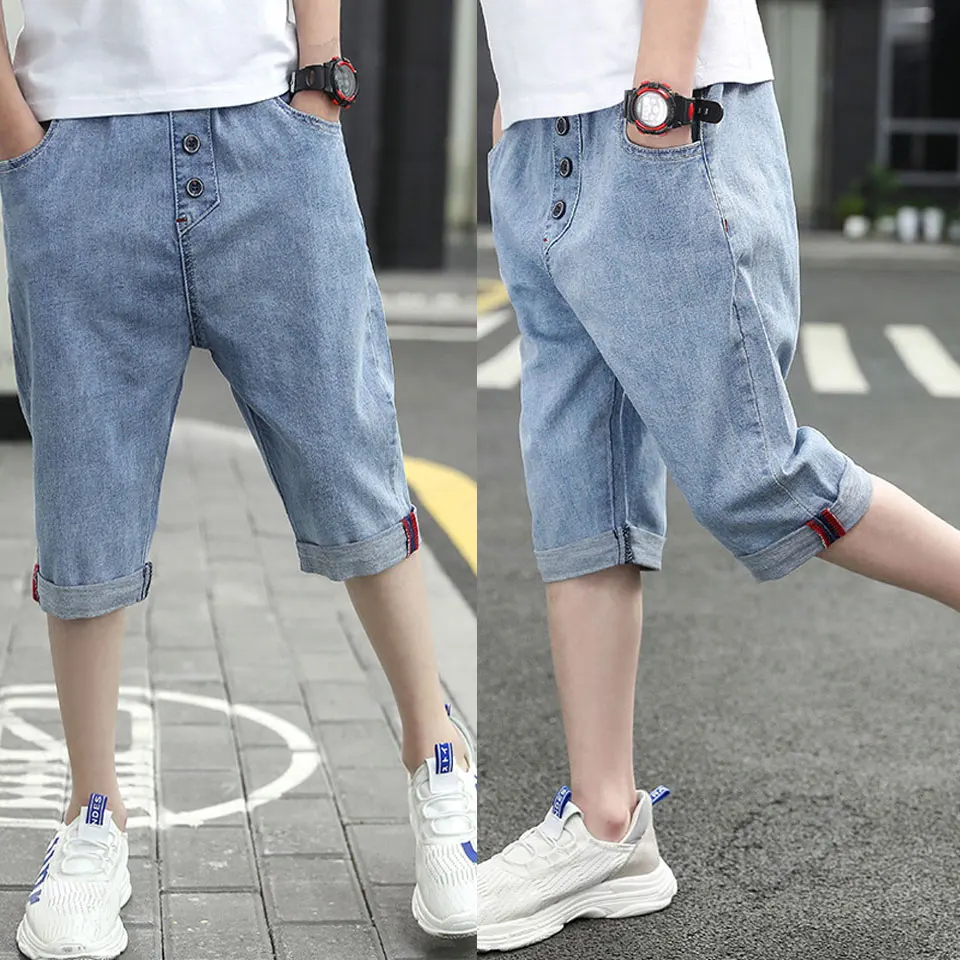 Купи 2020 Summer Children Clothes Boys Shorts Causal Blue/Black Color Baby Boy Jean Shorts For 4-13 Kids Baby Boys Denim Shorts за 844 рублей в магазине AliExpress