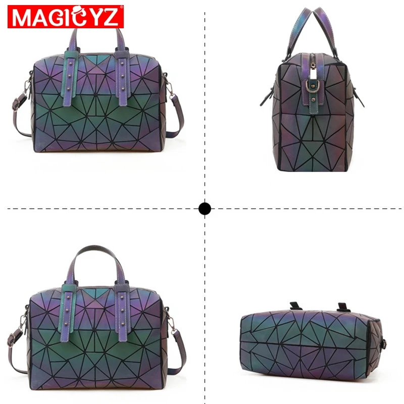 womens luminous boston handbag brand designer shoulder crossbody bag large geometric diamond female office business bag free global shipping