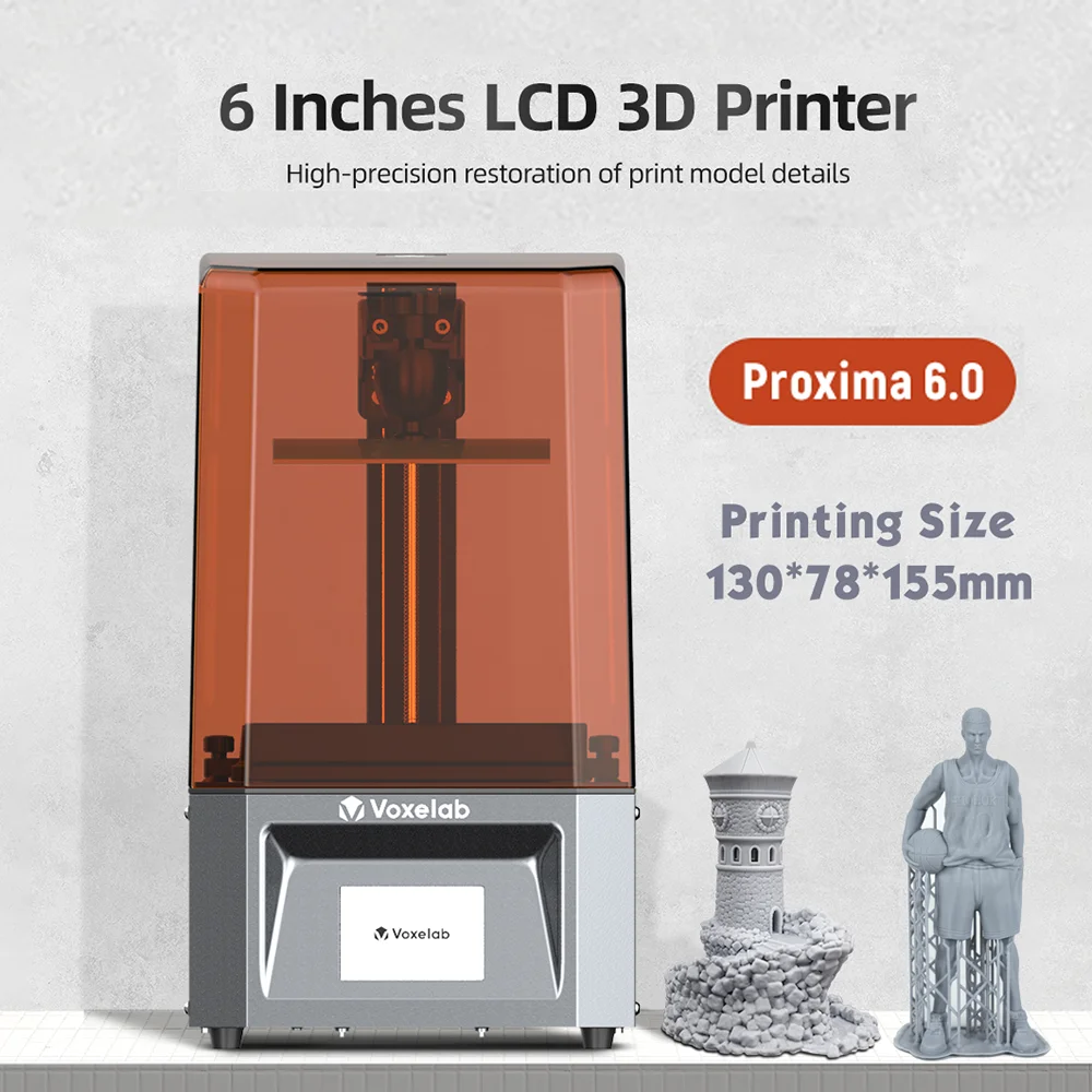 

Voxelab Proxima 3d Printer For Beginner Printing Size 130*78*155mm 6inch 2K Monoscreen LCD Printer Easy to Use Children' Gifts