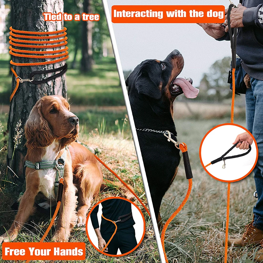 

50Feet Long Dog Leash Puppy Obedience Recall Training Agility Lead Training Leash Great for Training Play Camping Dog Leash