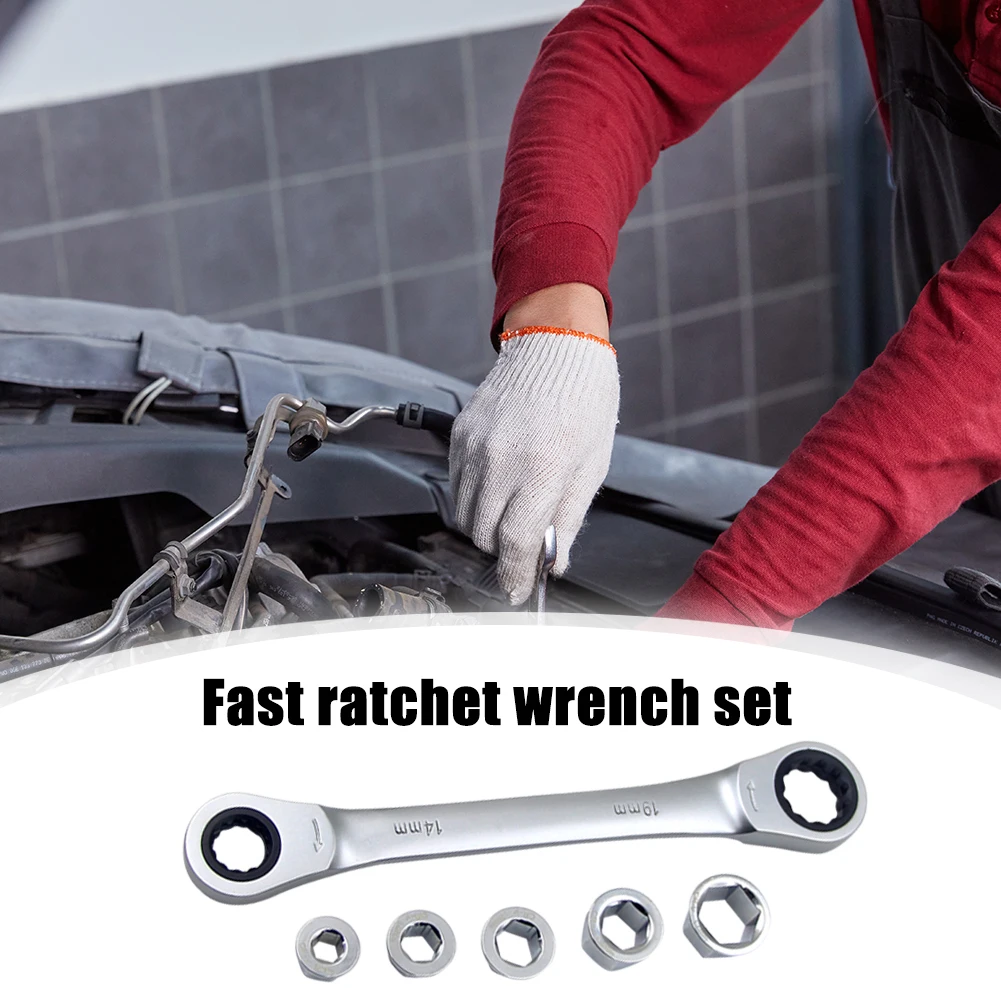 

Ratchet Wrench Socket Spanner Vanadium Ring Double Head Tough Ratchet Wrench Chrome Easily Carrying Lightweight Tools