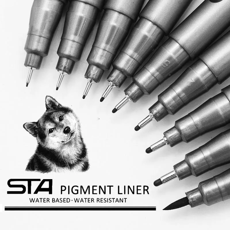STA лайнер для рисования художественный маркер скетчинга и комиксов пигментный