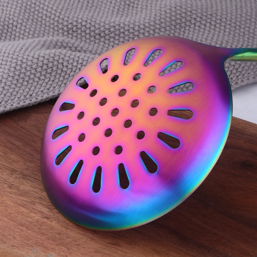 1 шт. Радужная кухонная утварь из нержавеющей стали с держателем набор кухонных