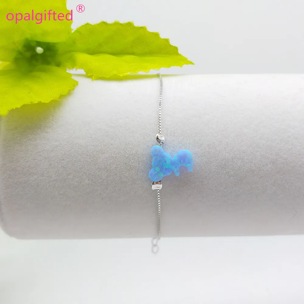 Опал Коала синего цвета 9*12 мм с браслетом из серебра 925 оптом, бесплатная доставка.